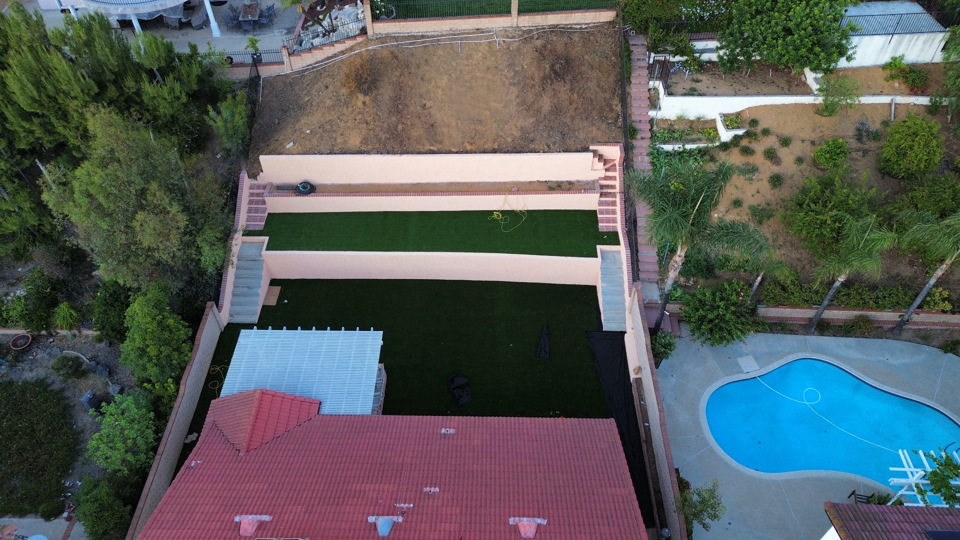 Terraced Yard & Turf Installation